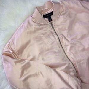 F21 Satin Pink Bomber Jacket